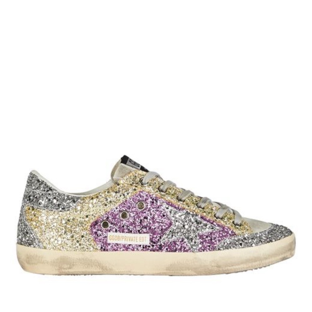 Like New Golden Goose Women's Superstar Glitter Low-top Sneakers size 38